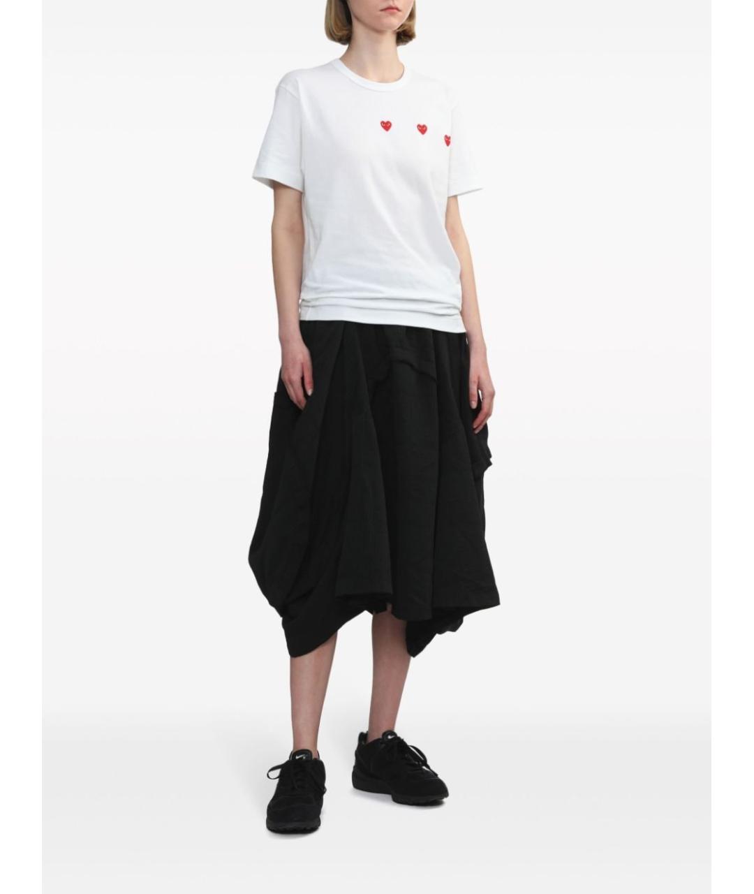 COMME DES GARÇONS PLAY Белая хлопковая футболка, фото 6