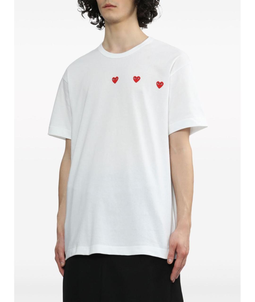 COMME DES GARÇONS PLAY Белая хлопковая футболка, фото 7