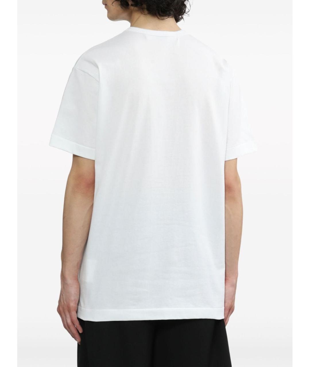 COMME DES GARÇONS PLAY Белая хлопковая футболка, фото 4