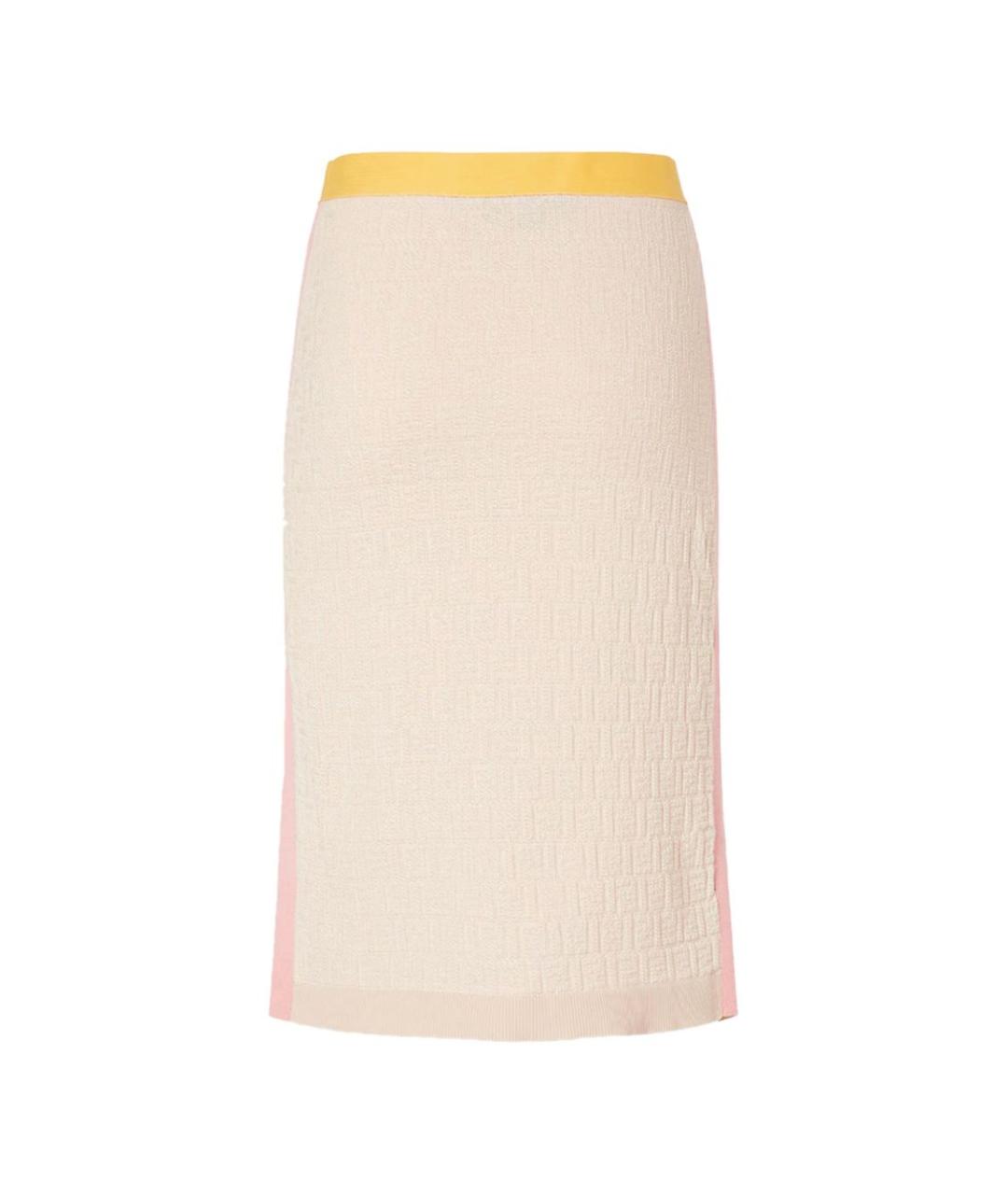 FENDI Бежевая хлопковая юбка миди, фото 2