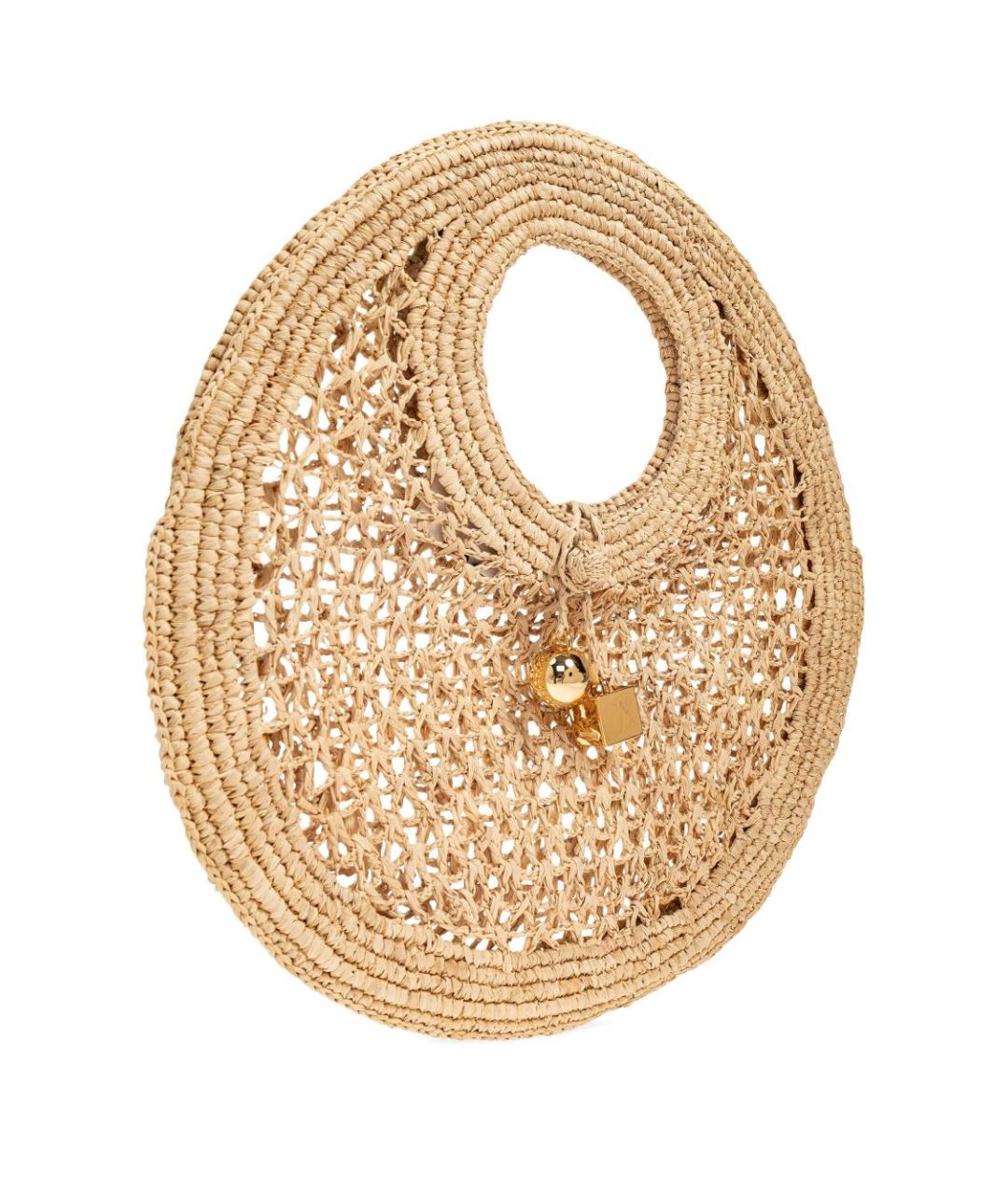 JACQUEMUS Бежевая пелетеная сумка с короткими ручками, фото 2