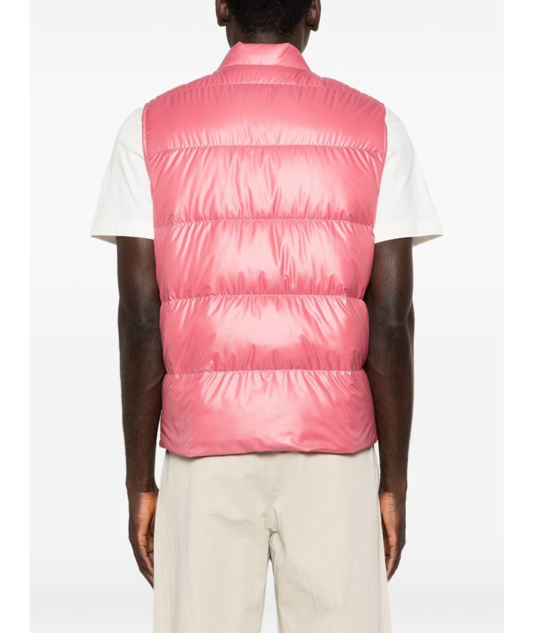 MONCLER Розовый полиэстеровый жилет, фото 4