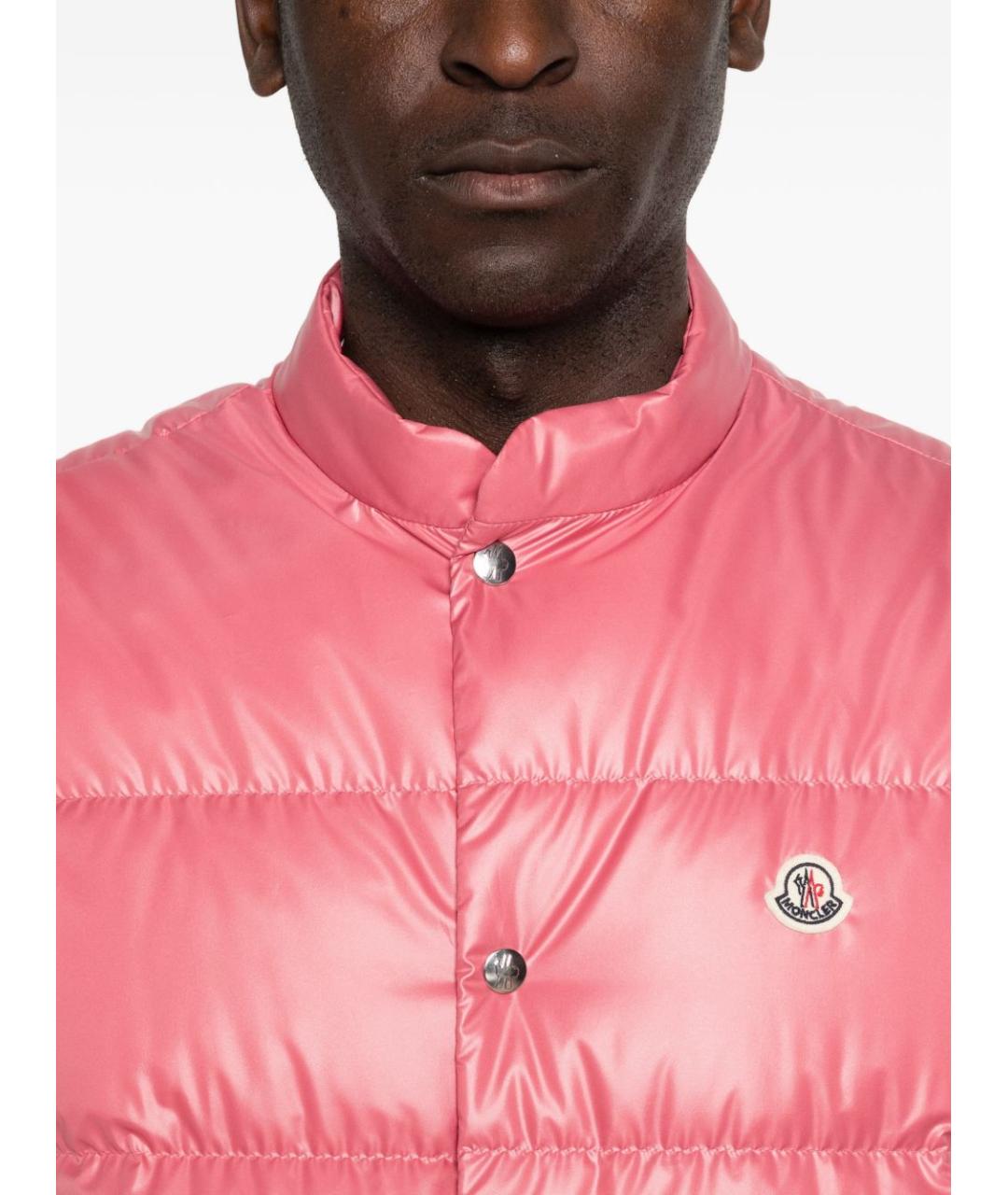 MONCLER Розовый полиэстеровый жилет, фото 2