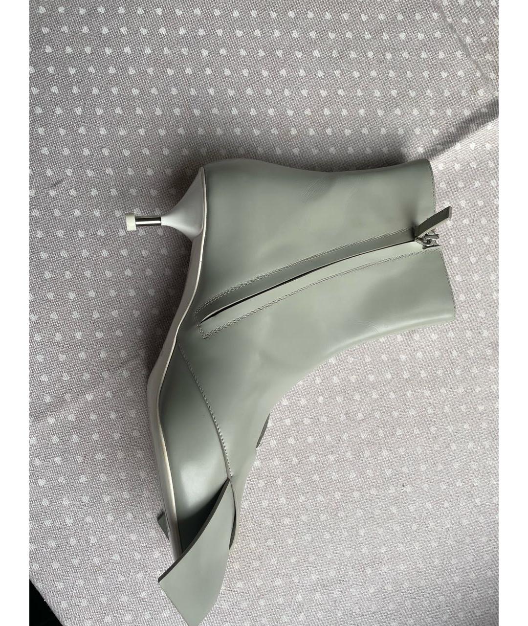 JIL SANDER Серые кожаные ботильоны, фото 6