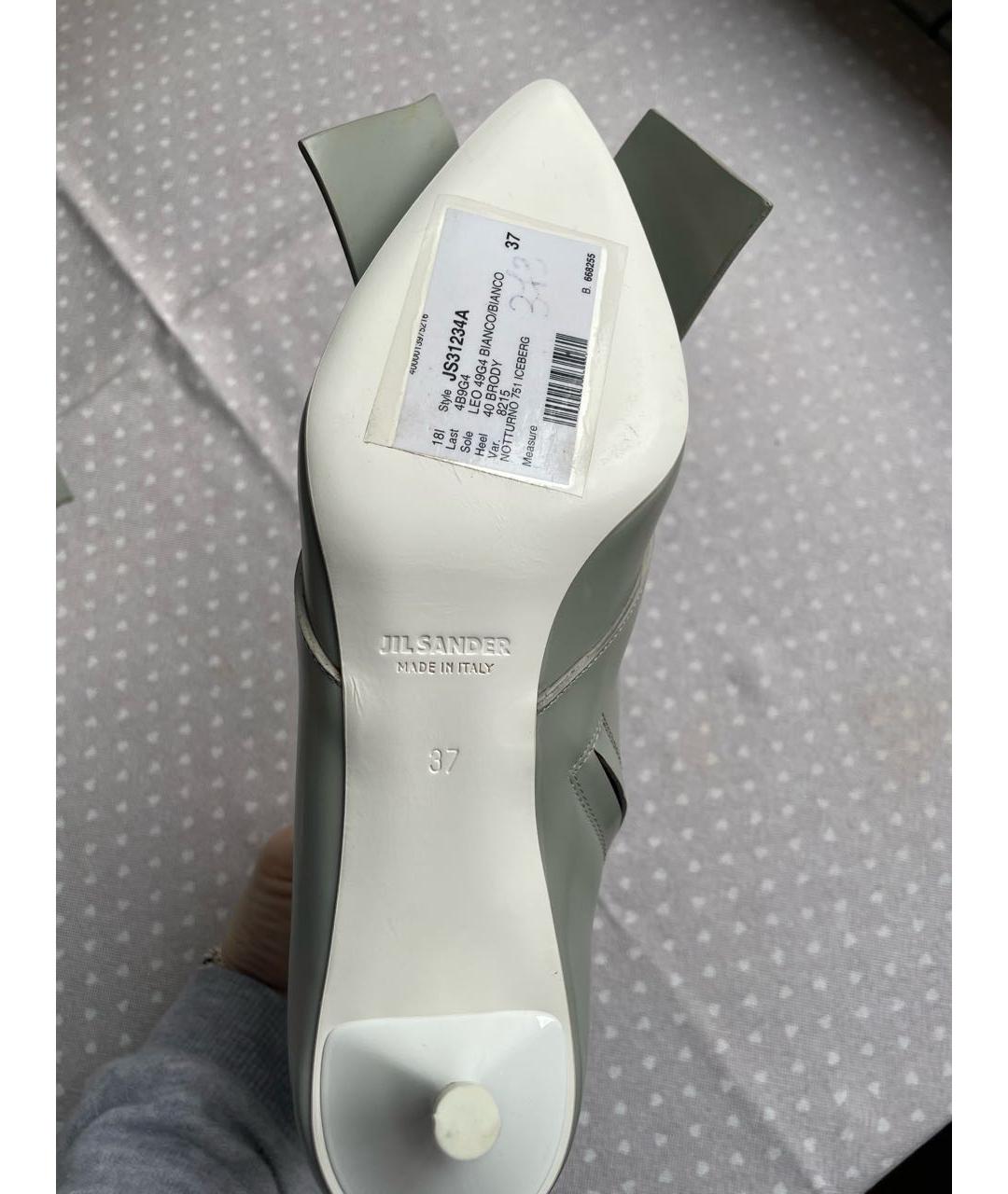 JIL SANDER Серые кожаные ботильоны, фото 5