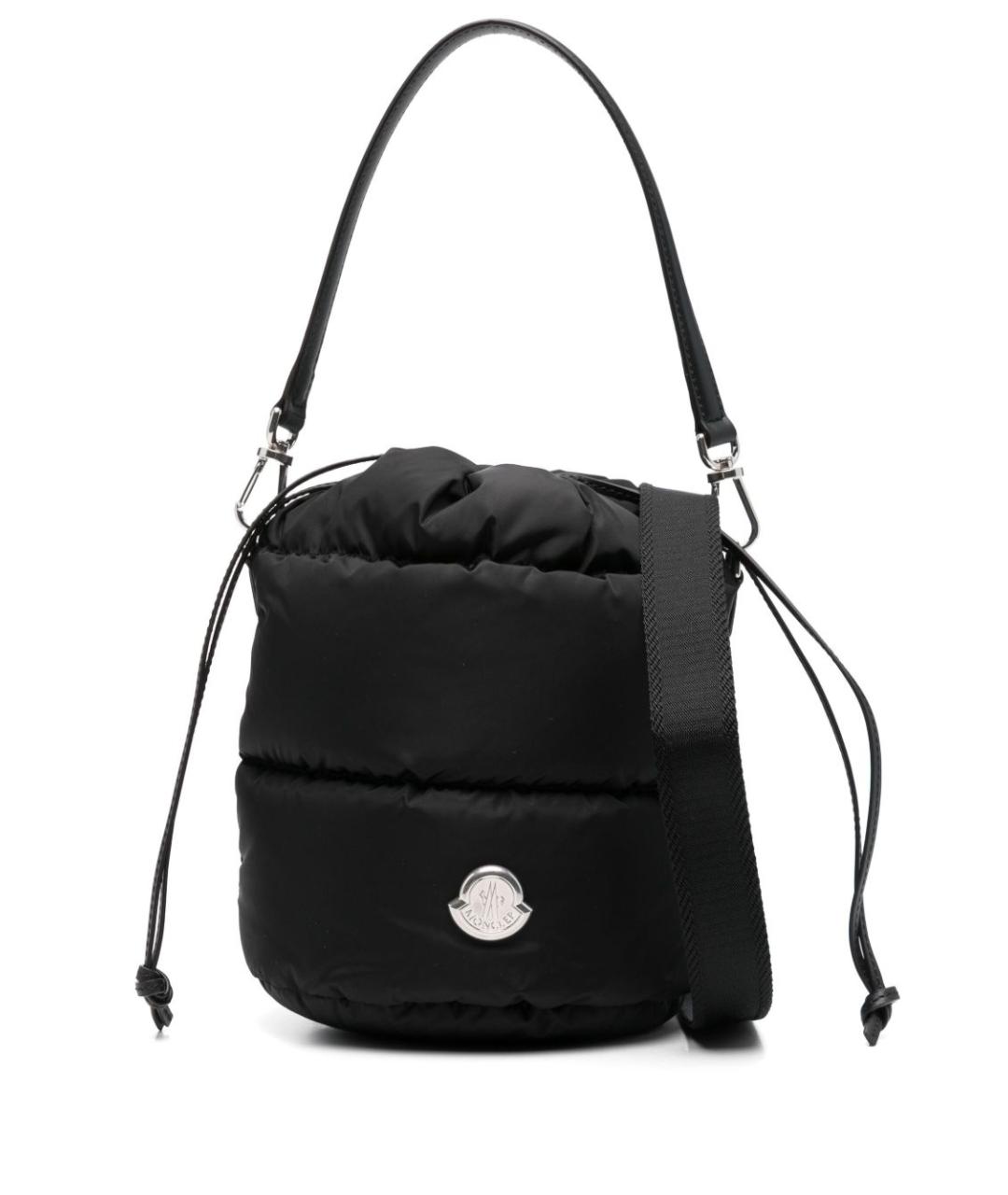 MONCLER Черная синтетическая сумка с короткими ручками, фото 1