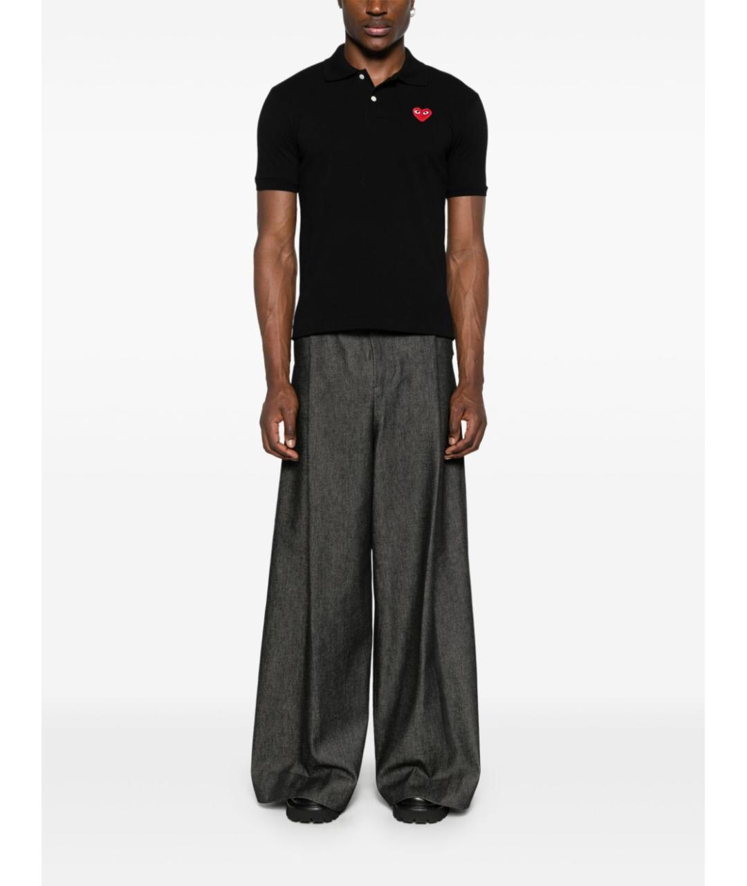 COMME DES GARÇONS Черная хлопковая футболка, фото 4