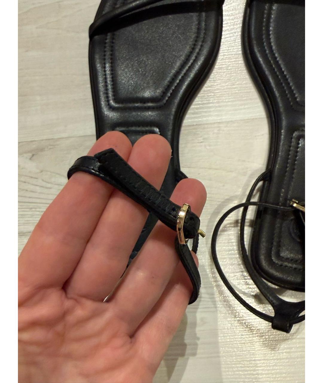 12 STOREEZ Черные кожаные сандалии, фото 5