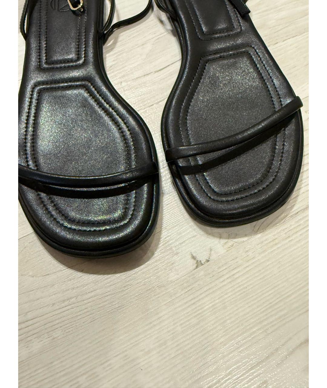 12 STOREEZ Черные кожаные сандалии, фото 4