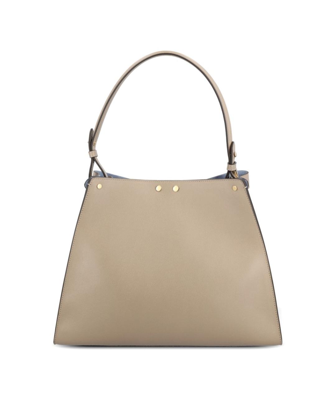 FENDI Бежевая кожаная сумка тоут, фото 2