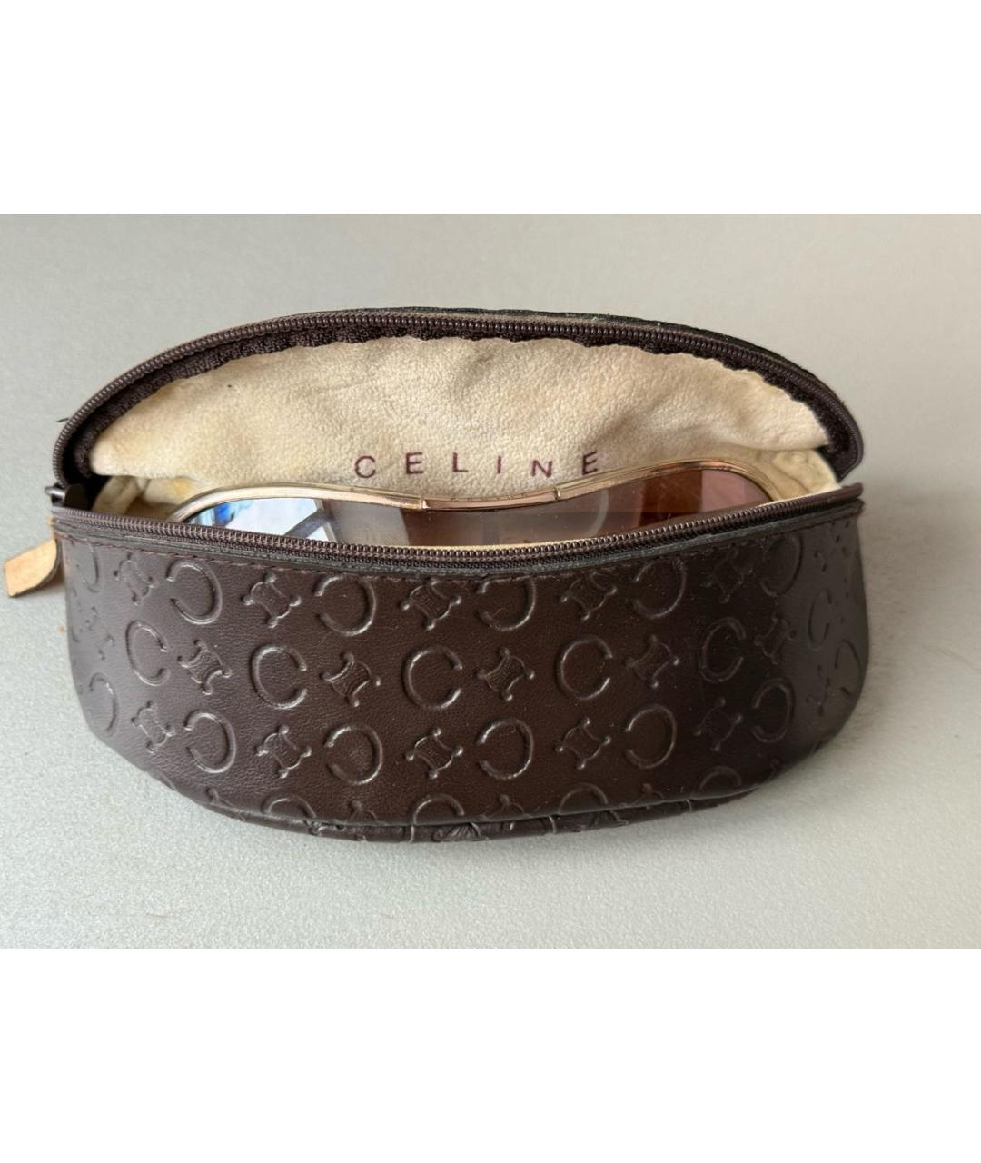 CELINE Золотые металлические солнцезащитные очки, фото 5