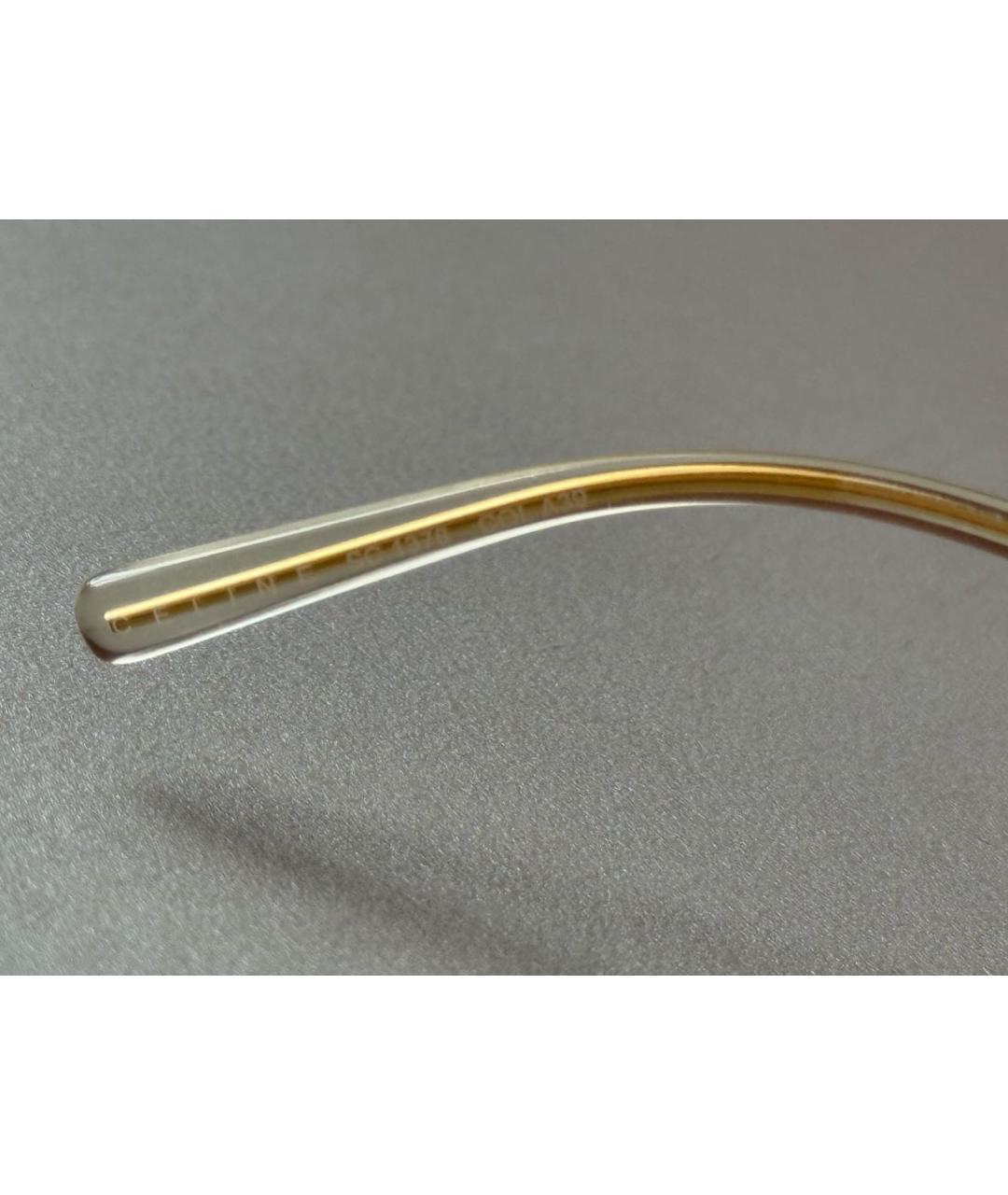 CELINE Золотые металлические солнцезащитные очки, фото 2