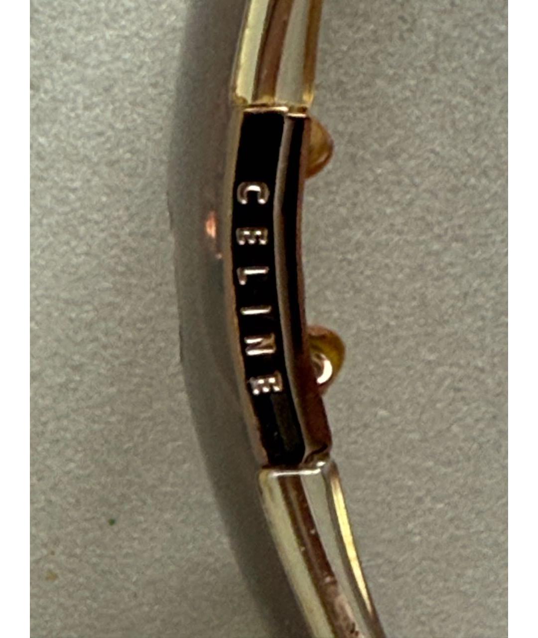 CELINE Золотые металлические солнцезащитные очки, фото 3