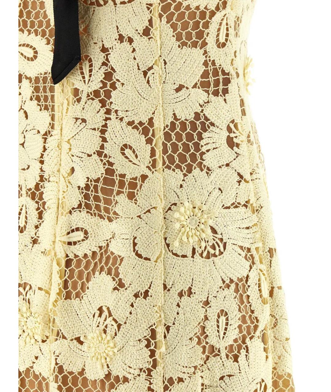 SELF-PORTRAIT Желтое полиэстеровое повседневное платье, фото 5