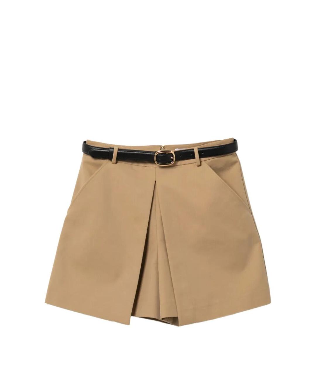 SELF-PORTRAIT Бежевые полиэстеровые шорты, фото 1