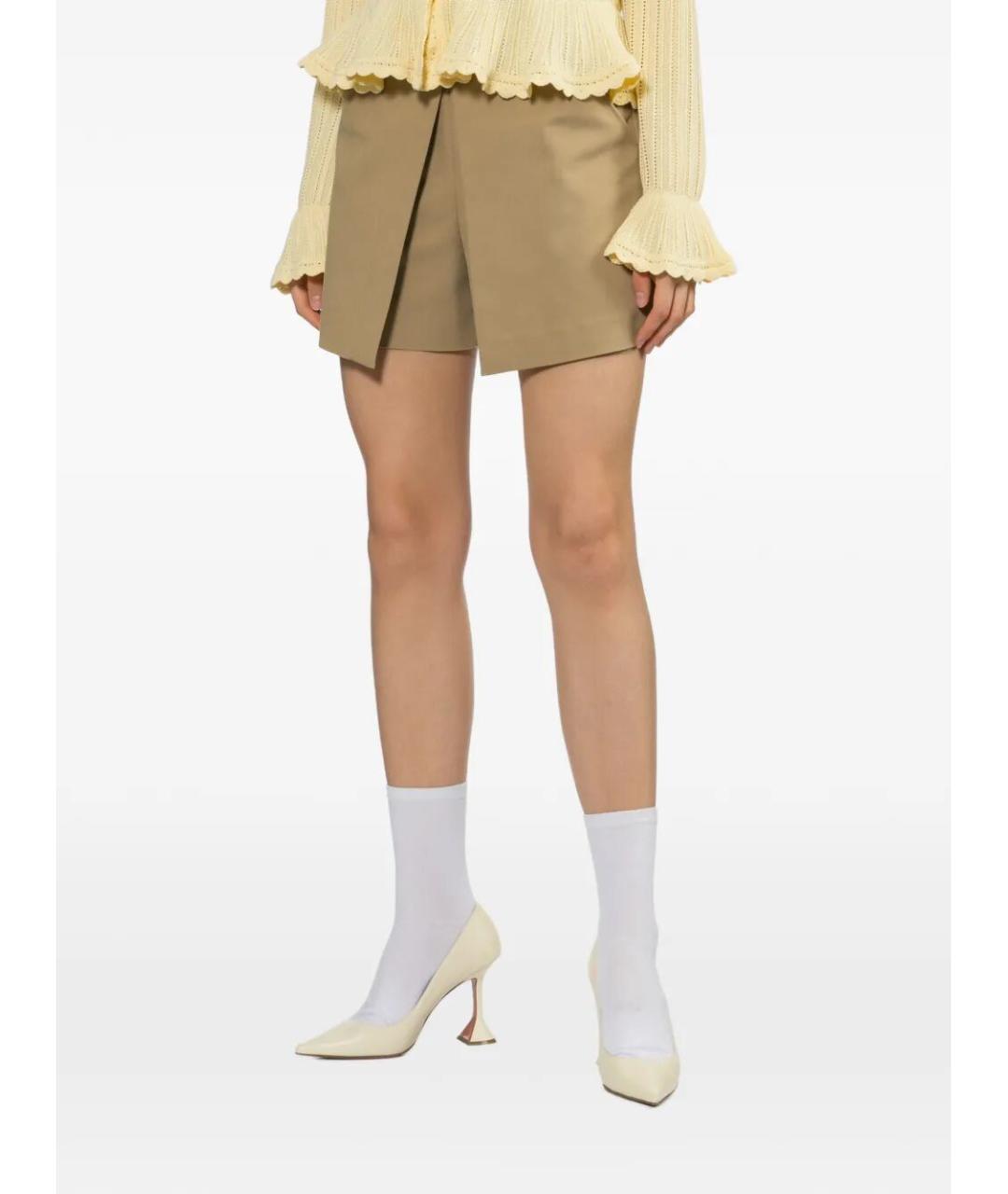 SELF-PORTRAIT Бежевые полиэстеровые шорты, фото 3