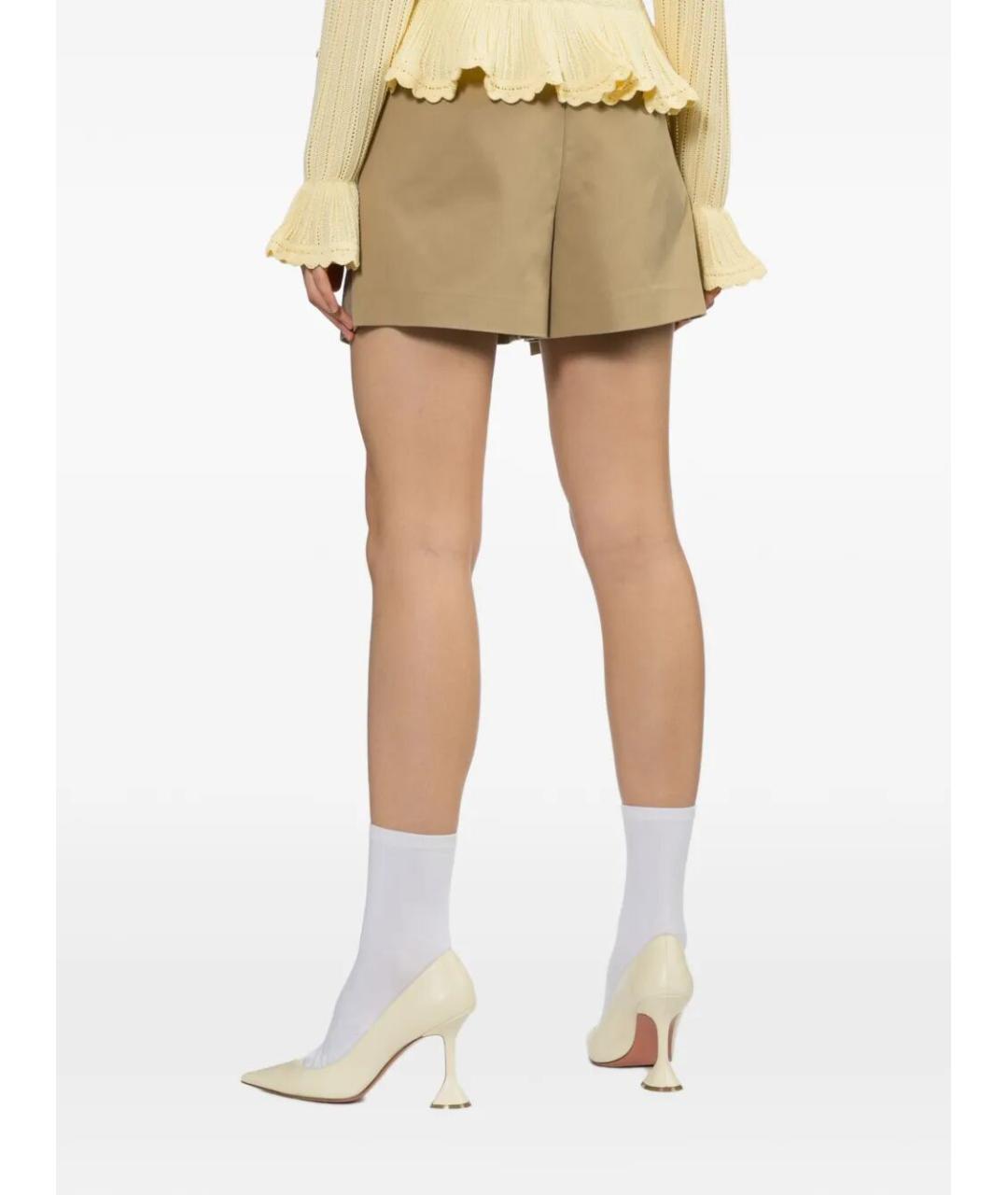 SELF-PORTRAIT Бежевые полиэстеровые шорты, фото 5