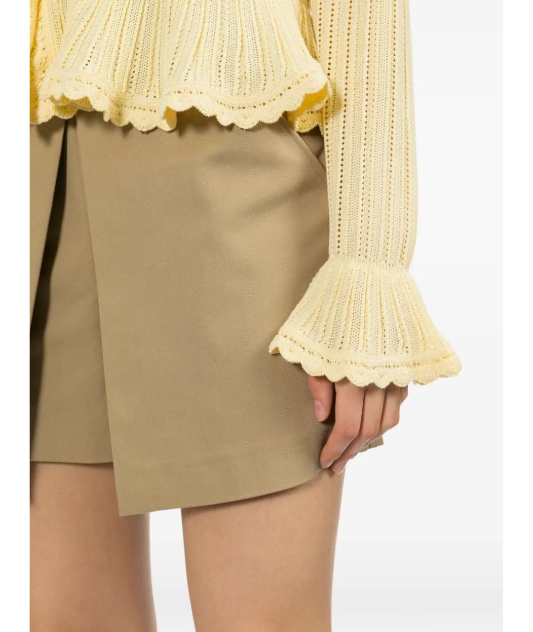 SELF-PORTRAIT Бежевые полиэстеровые шорты, фото 4