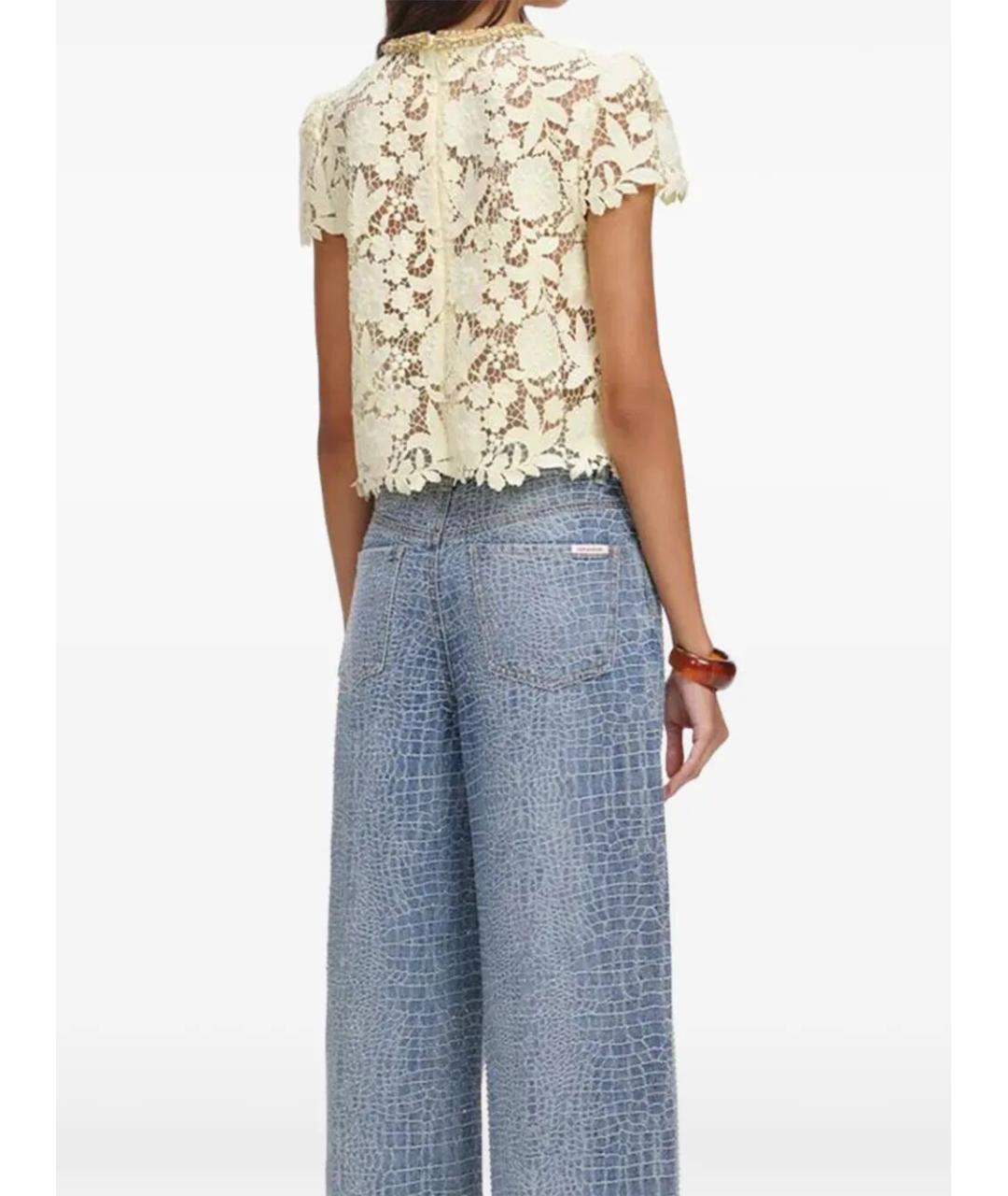 SELF-PORTRAIT Желтая полиэстеровая футболка, фото 5