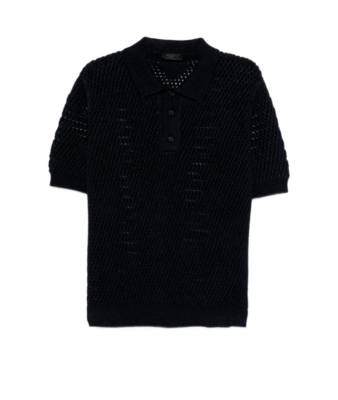 PRADA Темно-синее поло с коротким рукавом, фото 1