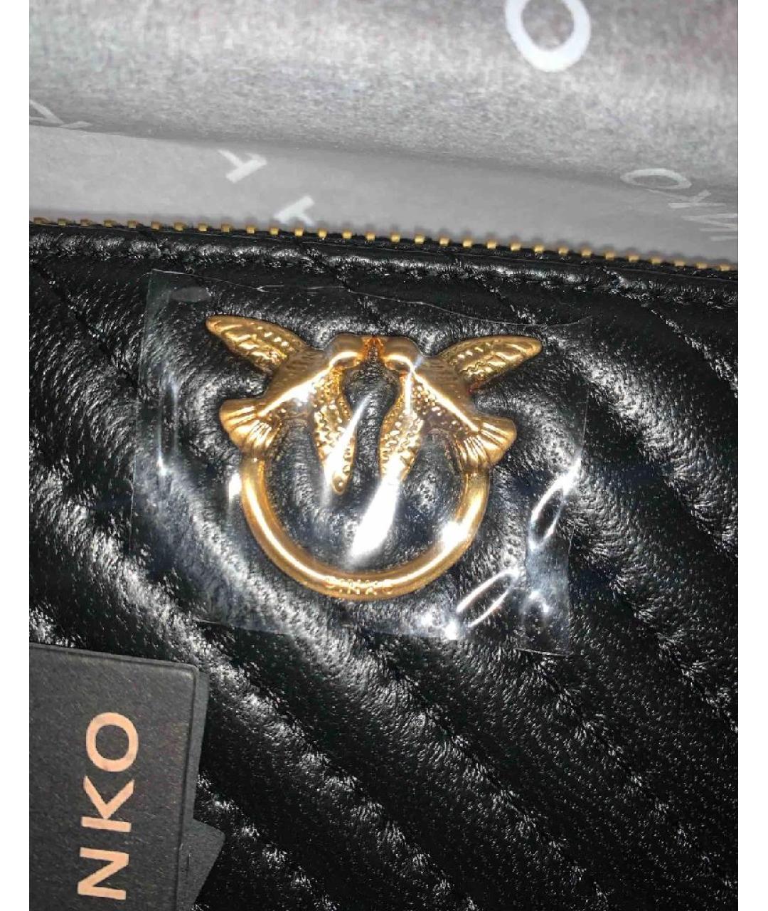 PINKO Черный кожаный кошелек, фото 5