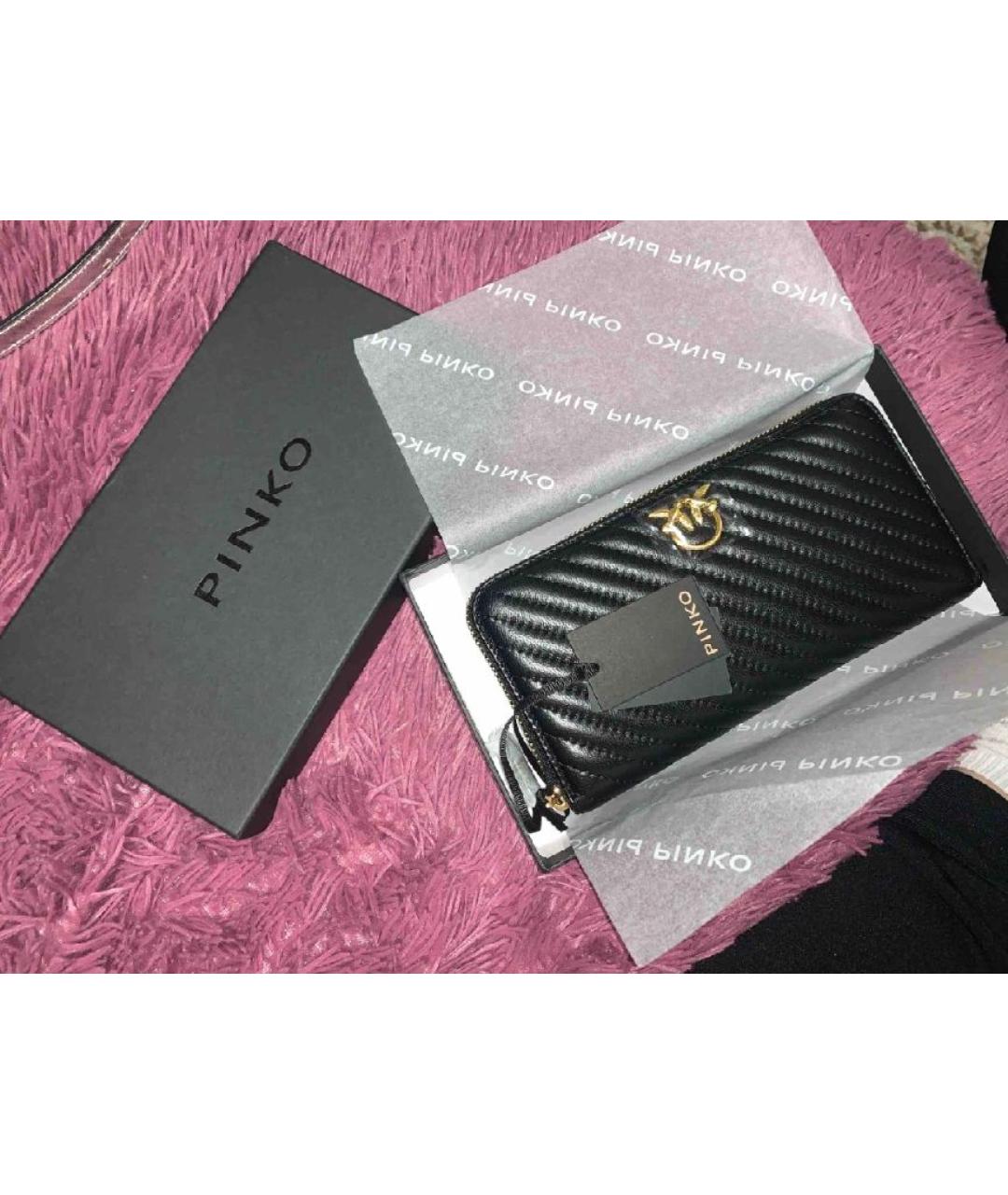 PINKO Черный кожаный кошелек, фото 6