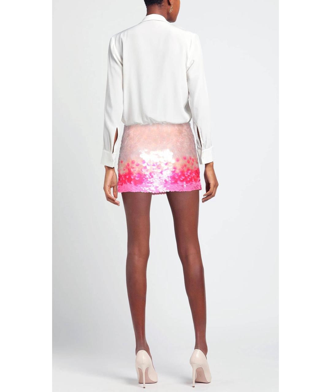 DAVID KOMA Розовая вискозная юбка мини, фото 3