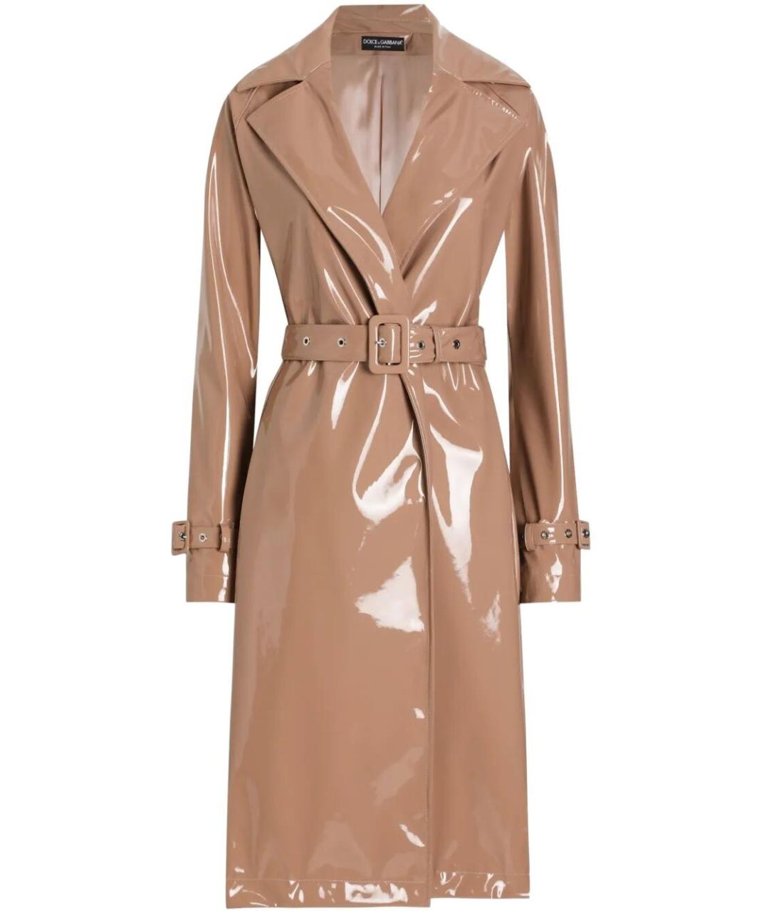 DOLCE&GABBANA Розовый полиуретановый тренч/плащ, фото 1