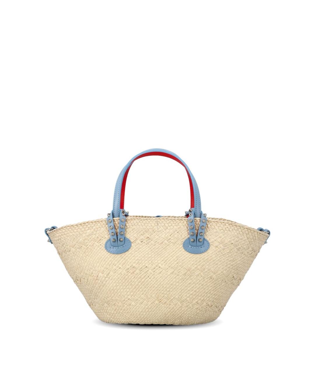 CHRISTIAN LOUBOUTIN Бежевая пелетеная сумка тоут, фото 2