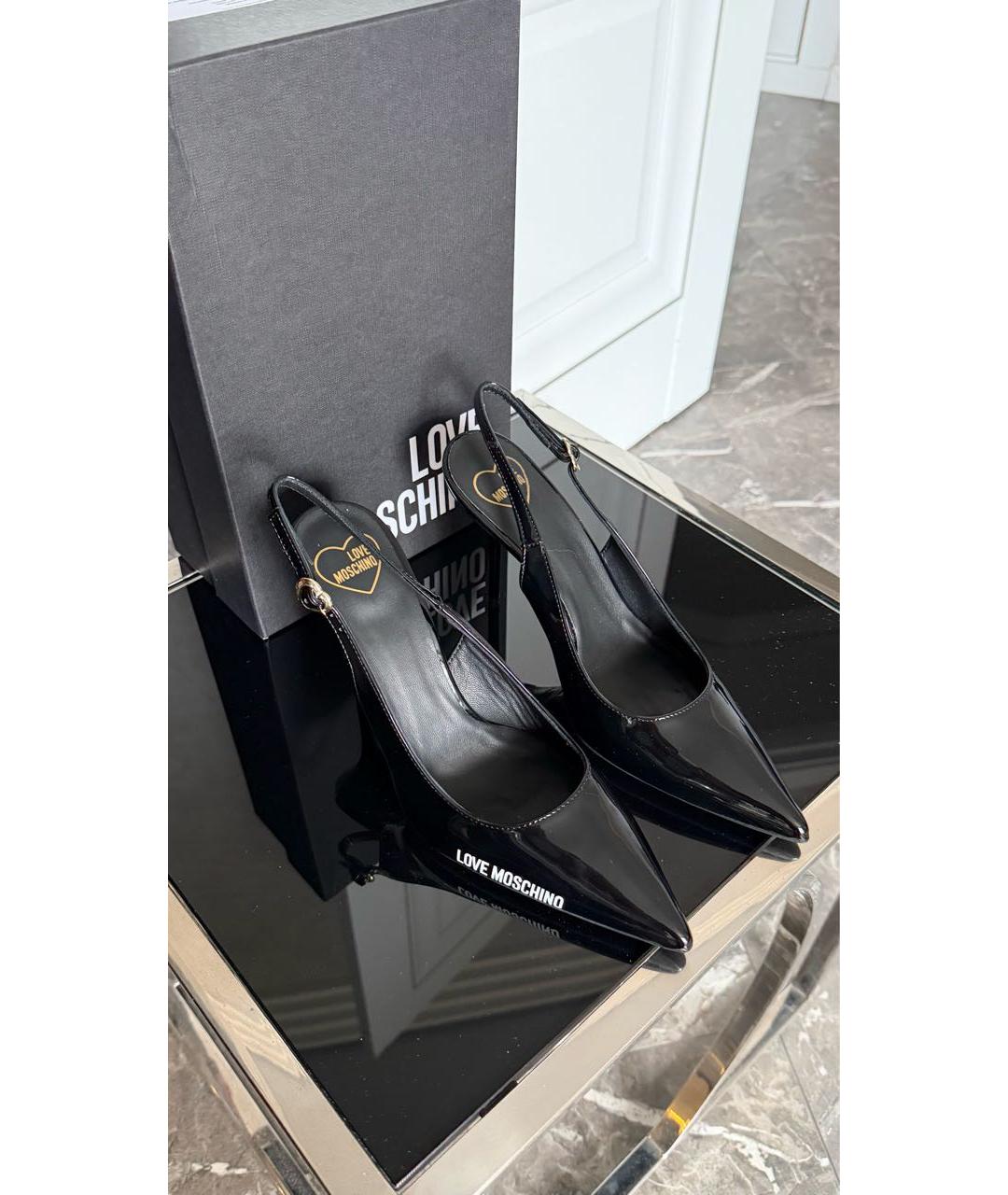 LOVE MOSCHINO Черные туфли из лакированной кожи, фото 6