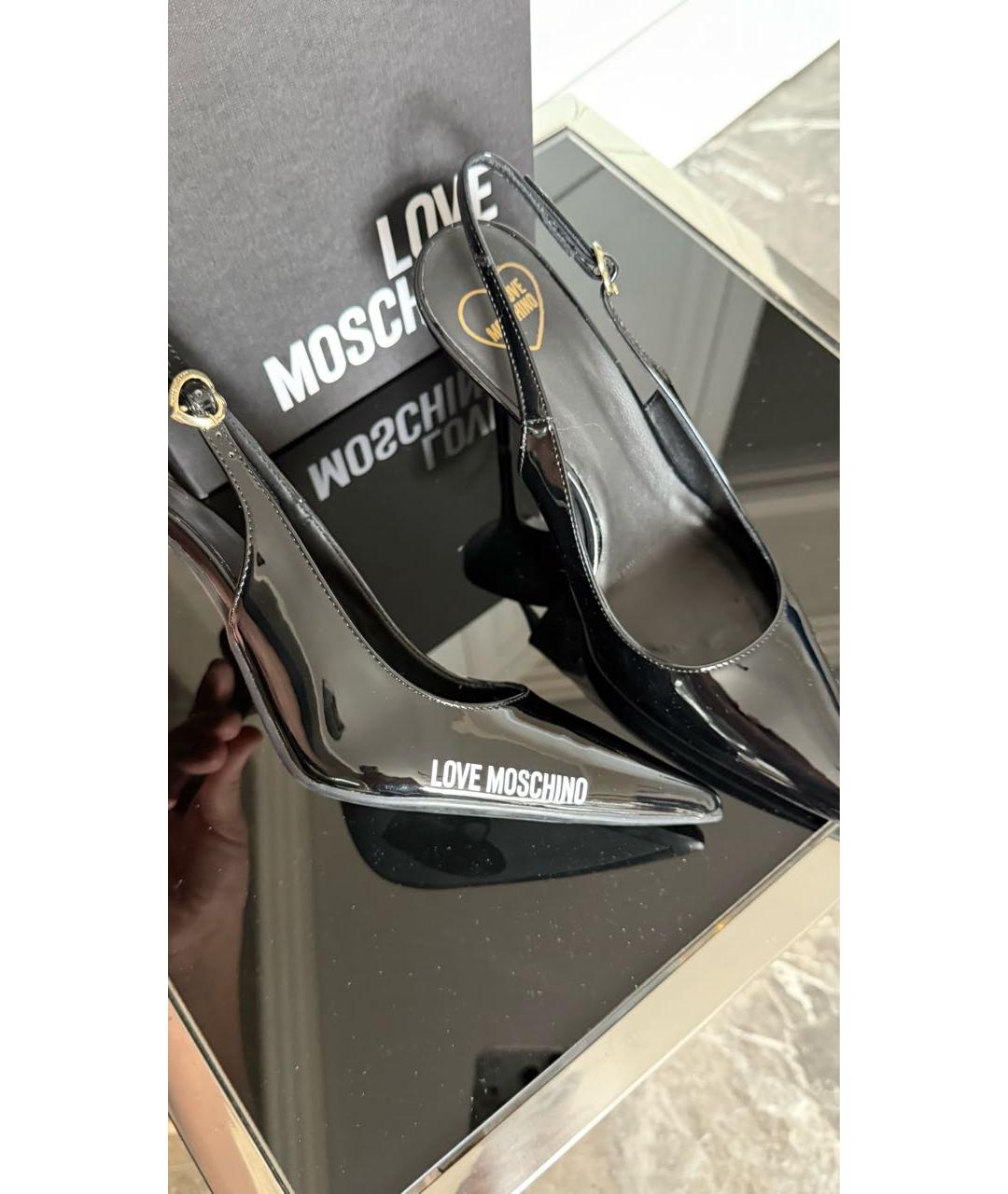 LOVE MOSCHINO Черные туфли из лакированной кожи, фото 5