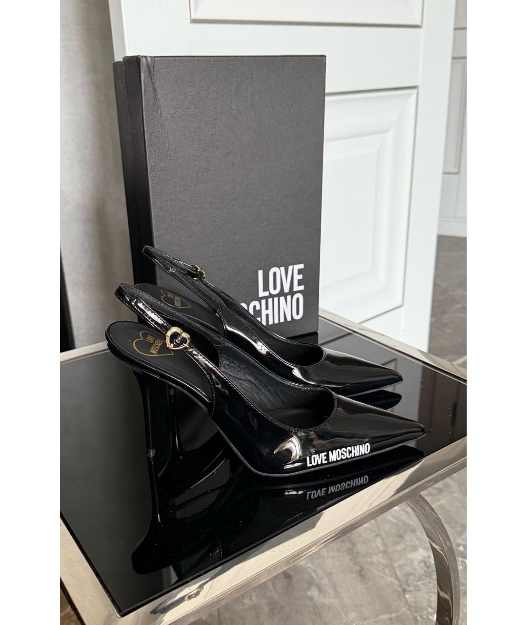 LOVE MOSCHINO Черные туфли из лакированной кожи, фото 7