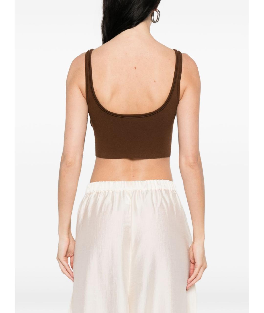 CELINE Коричневая хлопковая майка, фото 4