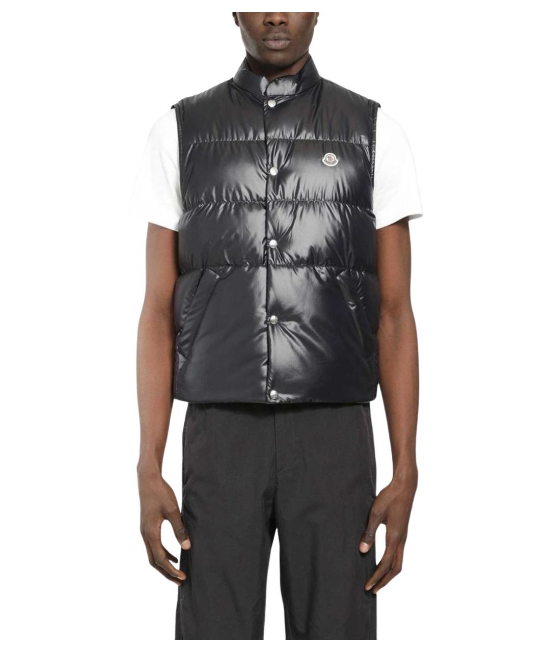 MONCLER Темно-синий полиэстеровый жилет, фото 1