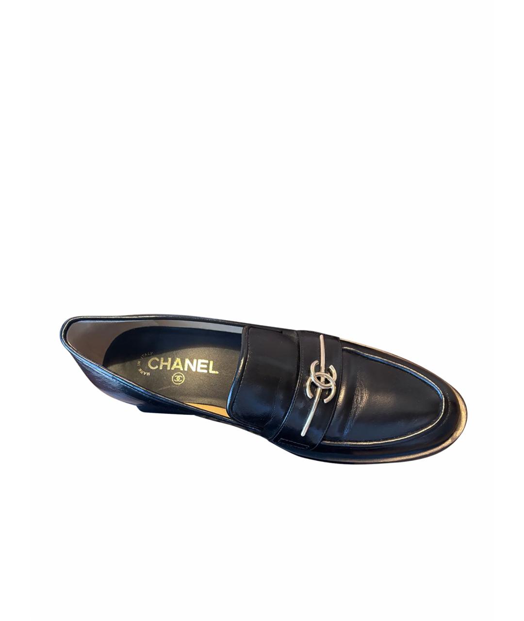 CHANEL Черные кожаные лоферы, фото 1