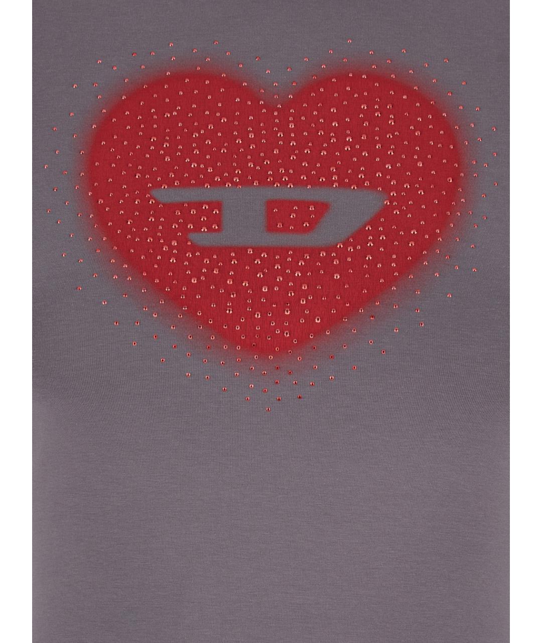 DIESEL Серая хлопковая футболка, фото 3