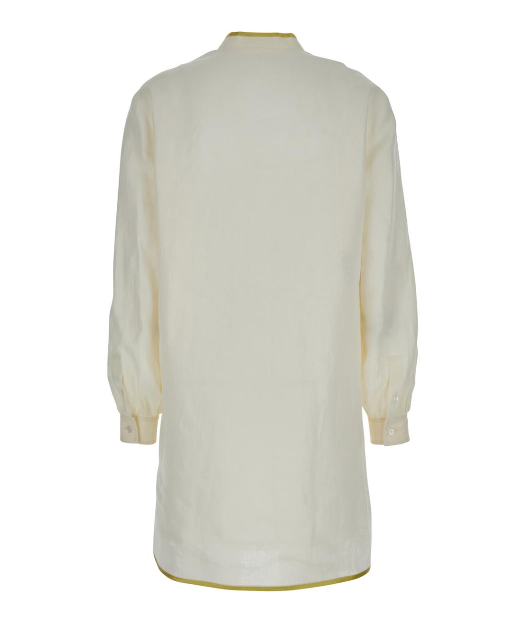 VALENTINO Белое льняное повседневное платье, фото 2