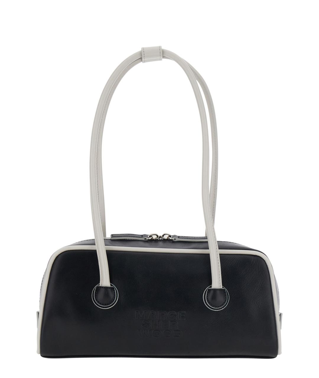 MARGESHERWOOD Черная кожаная сумка через плечо, фото 1