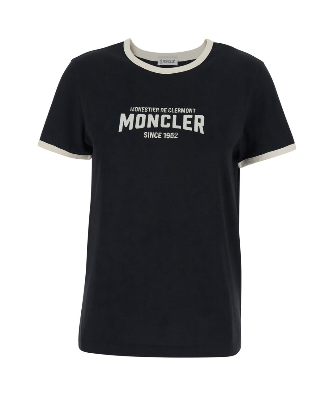 MONCLER Черная хлопковая футболка, фото 1