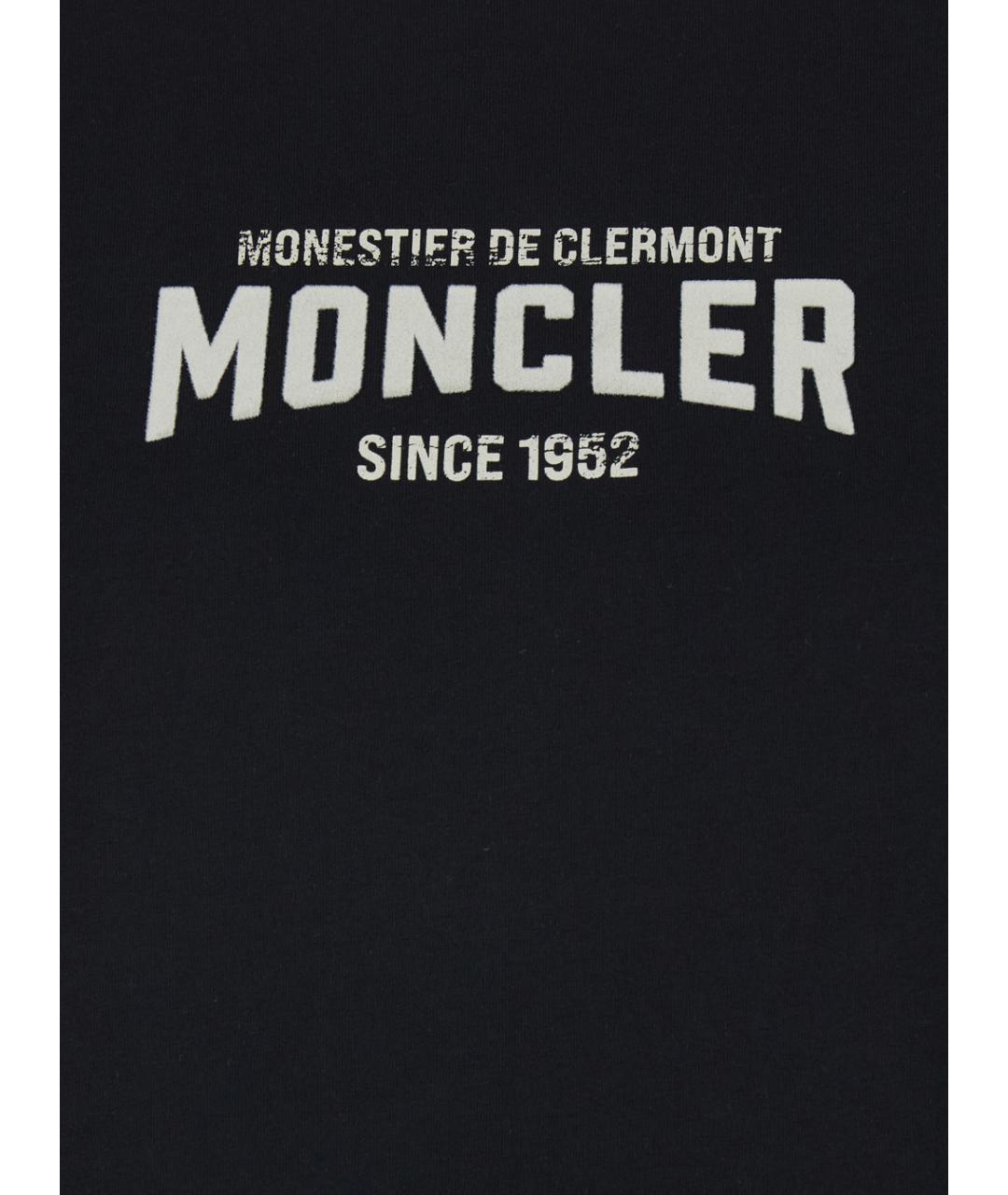MONCLER Черная хлопковая футболка, фото 3