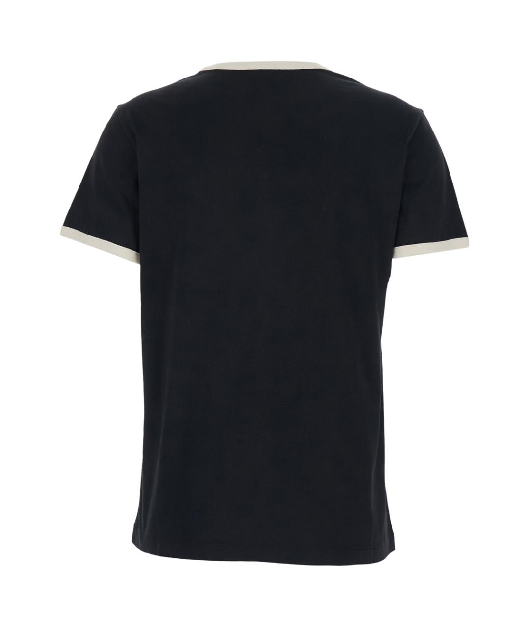 MONCLER Черная хлопковая футболка, фото 2