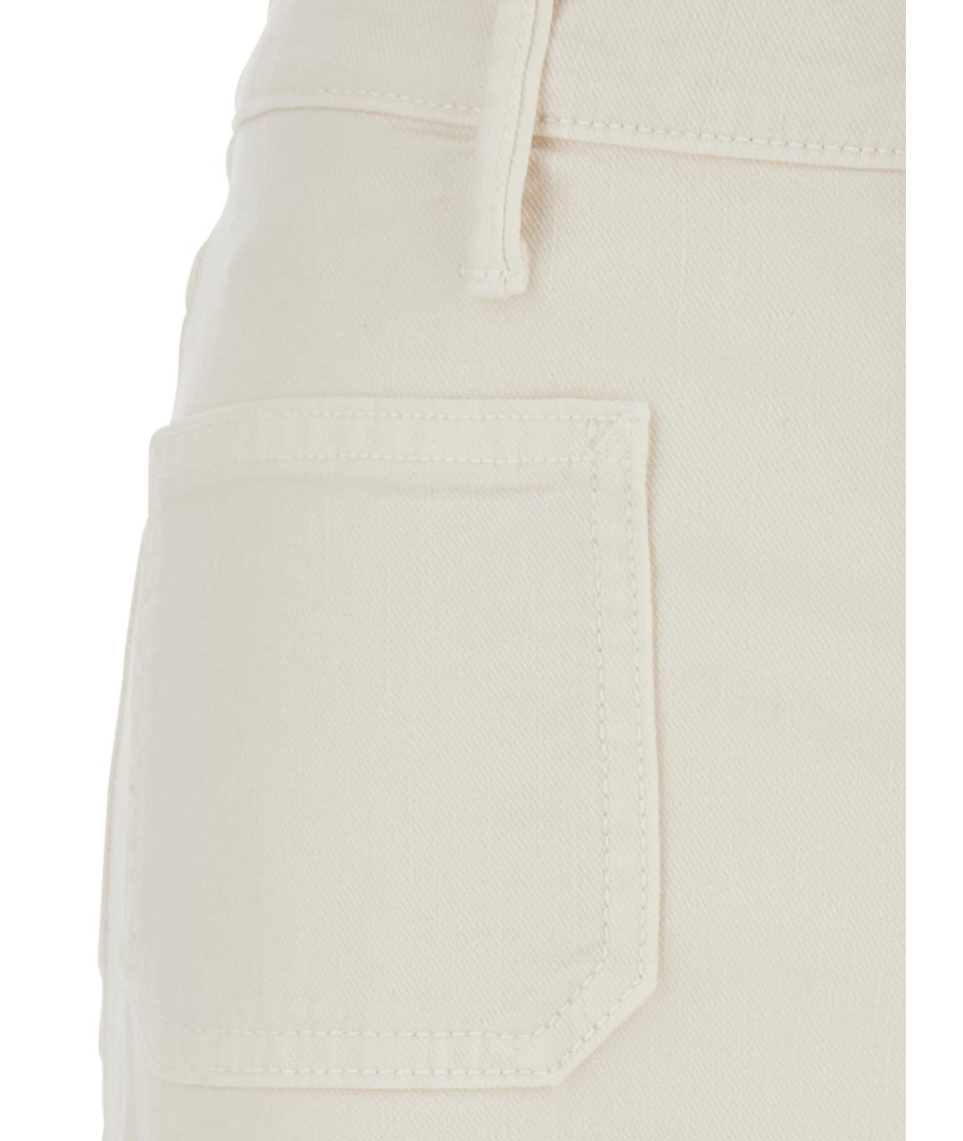 MOTHER Белые хлопковые джинсы клеш, фото 3