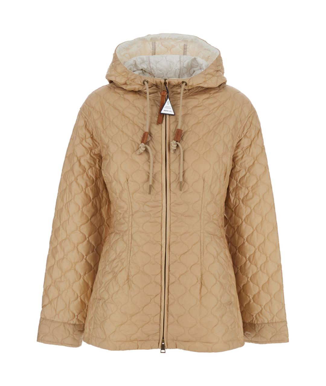 MONCLER Бежевая полиамидовая куртка, фото 1