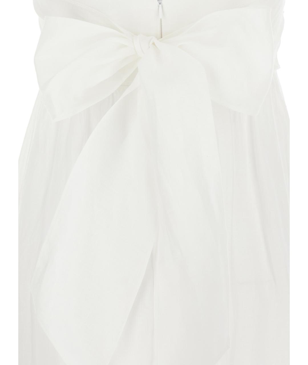 MAX MARA STUDIO Белое льняное повседневное платье, фото 3