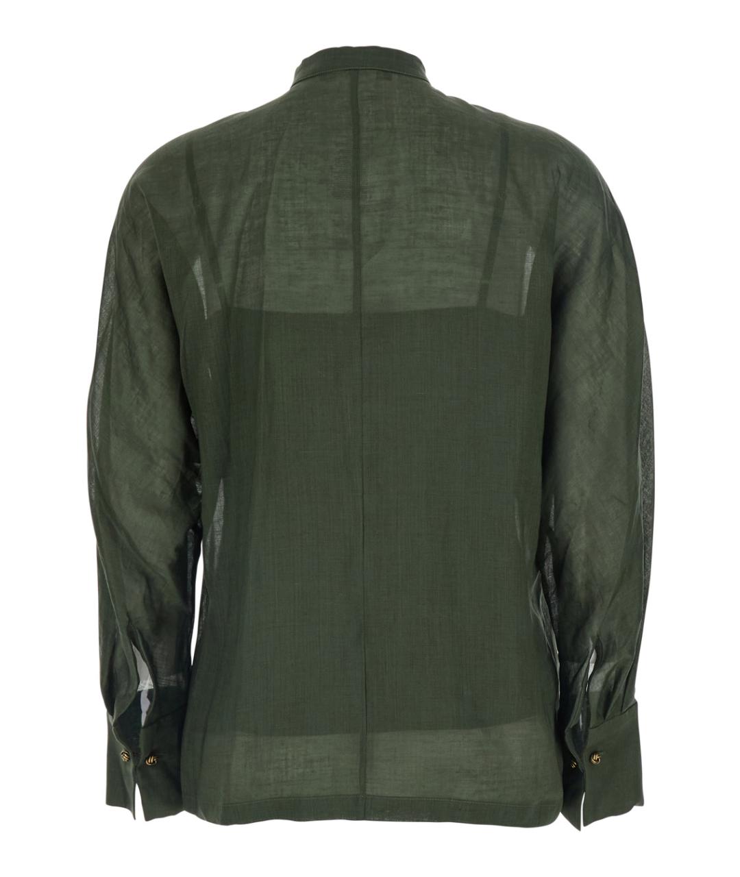 MAX MARA STUDIO Зеленая хлопковая рубашка, фото 2