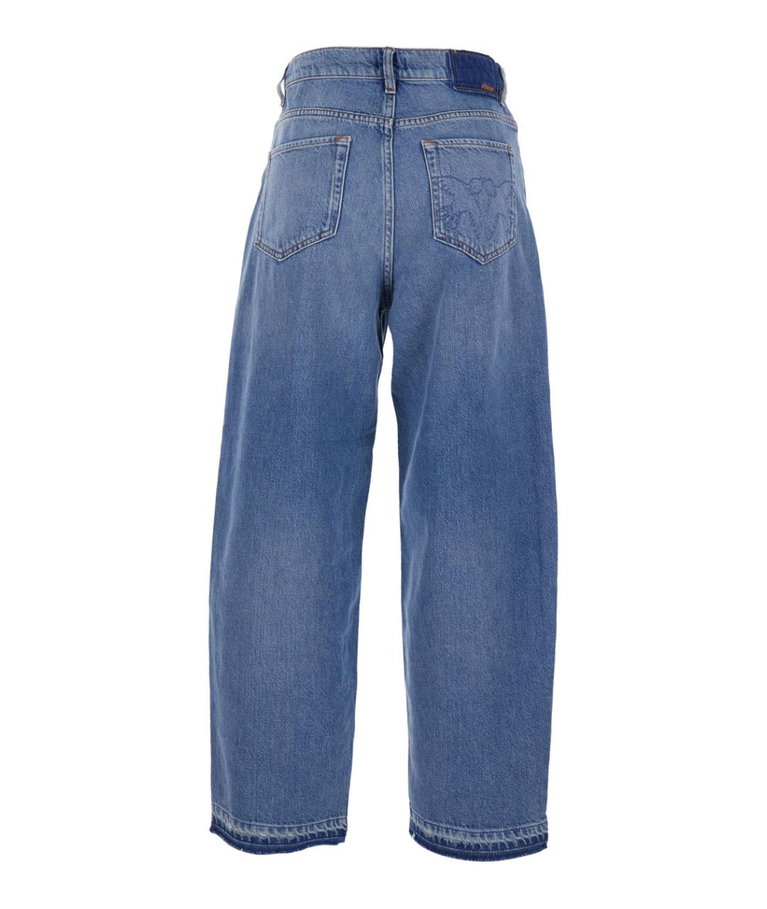 PINKO Синие хлопковые прямые джинсы, фото 2