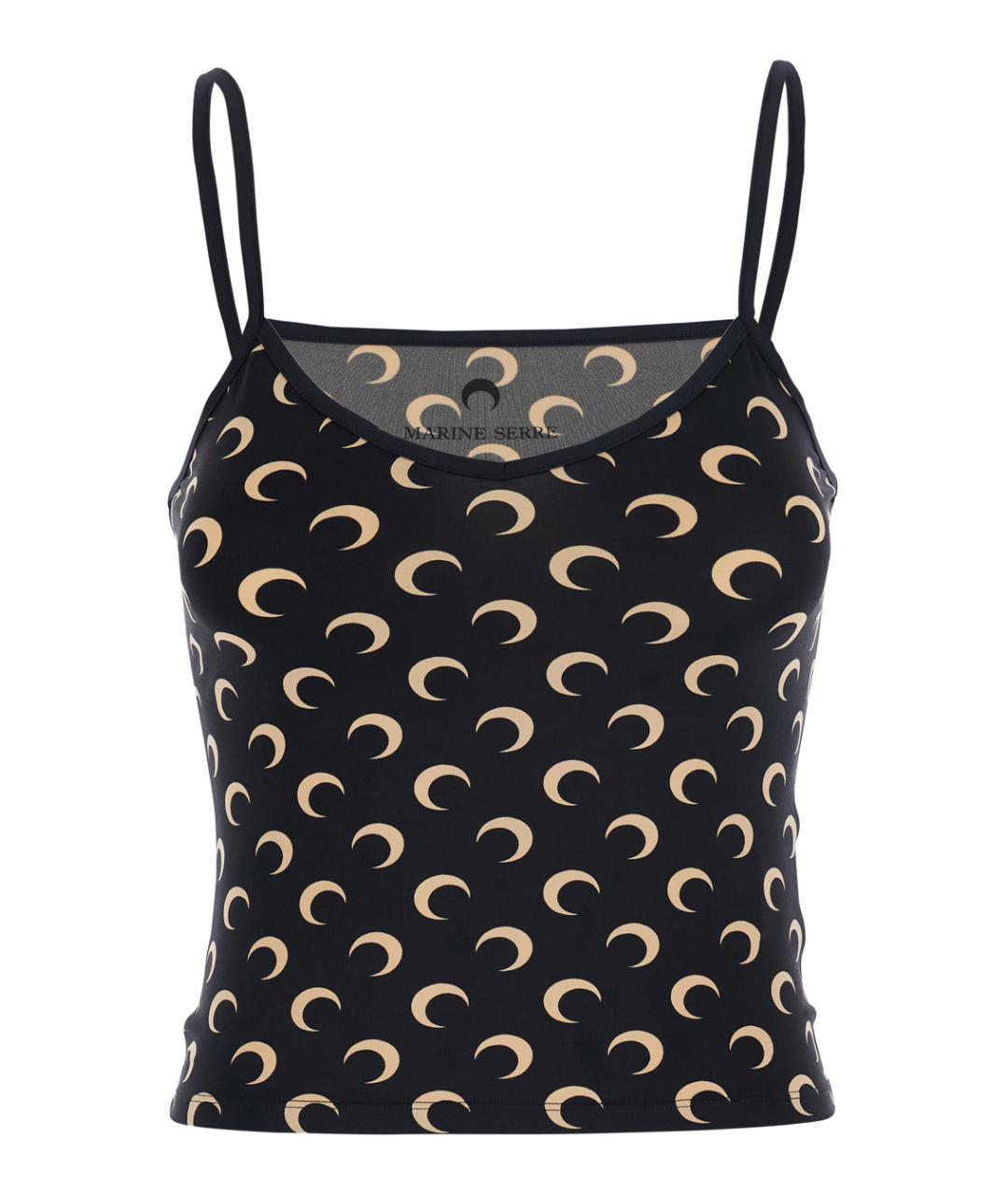 MARINE SERRE Черная полиамидовая майка, фото 1
