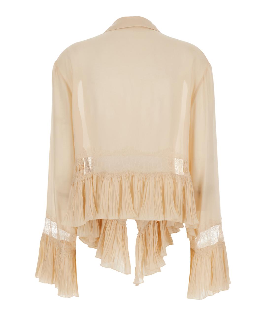 BLUMARINE Бежевая вискозная блузы, фото 2