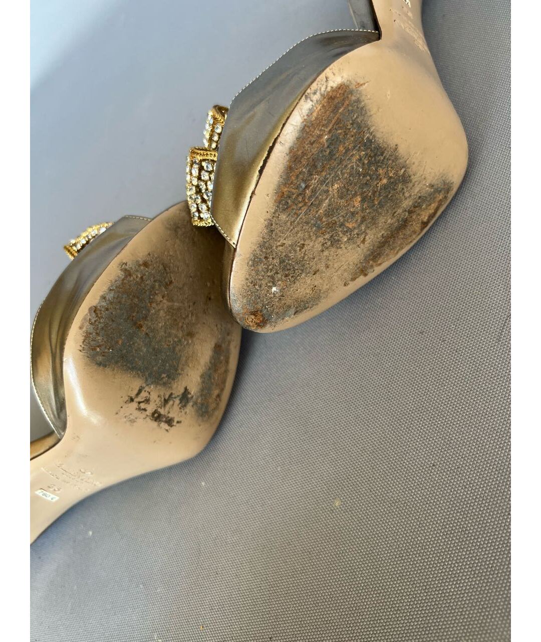 VALENTINO Золотые кожаные туфли, фото 8