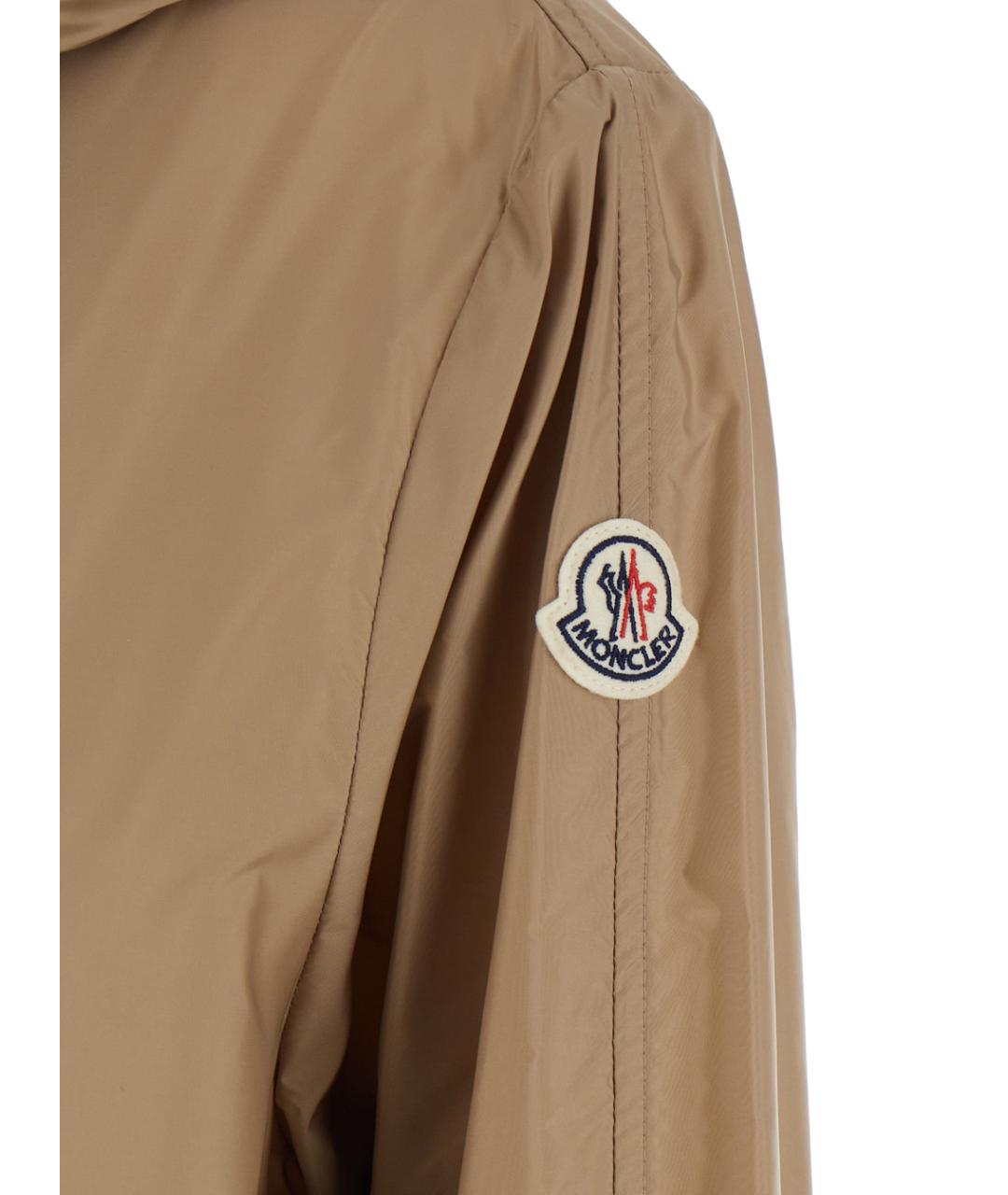 MONCLER Бежевый полиамидовый тренч/плащ, фото 3